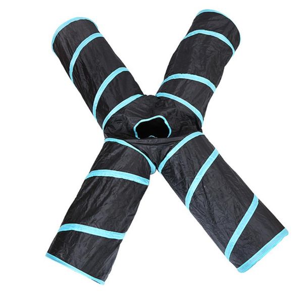 

cat toys drop pet tunnel for kitten 4 holes collapsible crinkle playing toy