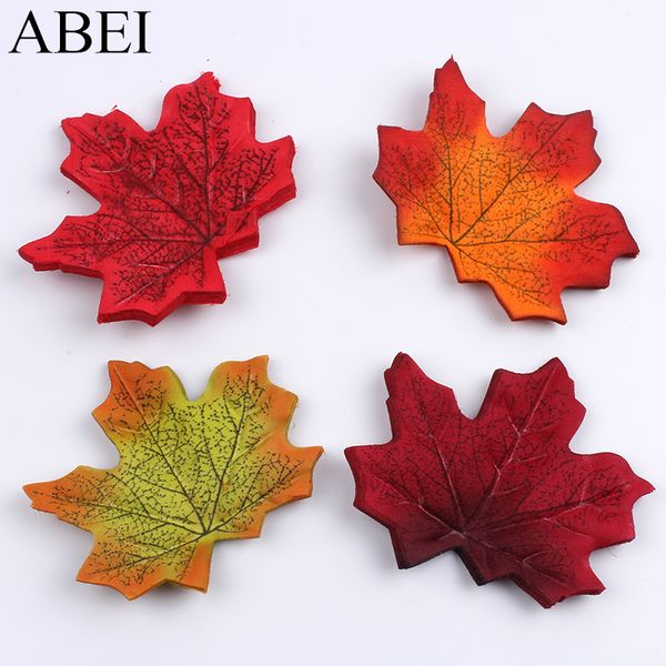 

50pcs/lot artificial silk maple leaf handmade accessory fake flower leaves for floral wedding party home decors diy garland