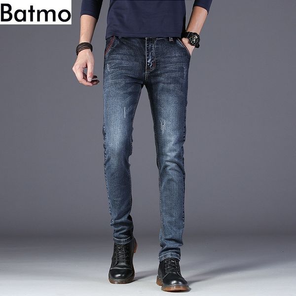 

batmo new arrival casual slim elastic jeans men ,men's pencil pants ,skinny jeans men z002 201117, Blue
