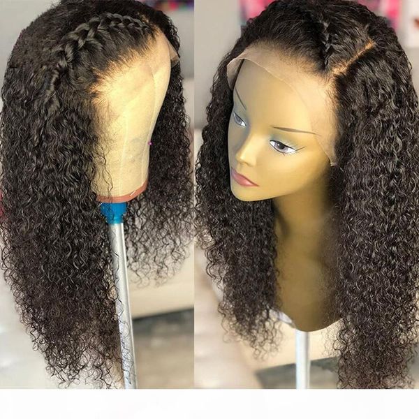 

grade curly lace front and full lace wig brazilian human hair wigs with bbay hair natural color for black women, Black;brown
