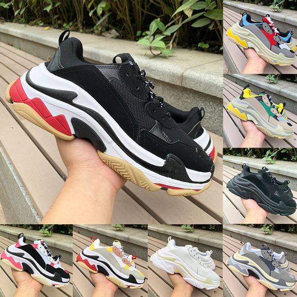 

fast shipping 2021 pairs triple s men women casual dad shoes triple black white beige green yellow grey pink mens sneakers us 5.5-11