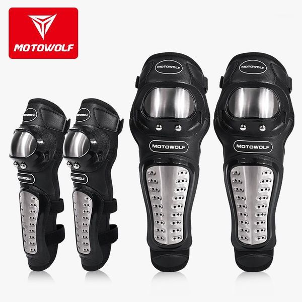 

motowolf motorcycle drop resistant stainless steel kneepads outdoor riding long knee elbow pads thickened protectors gears1