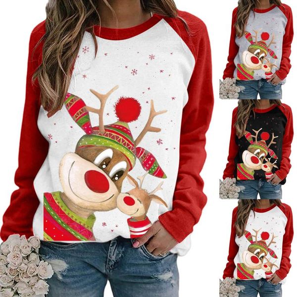 

women's sweaters christmas cartoons women sweater winter long sleeve homesuit woman fashion pull femme, White;black