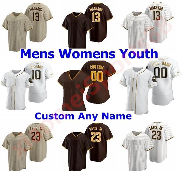 

new men women kids youth padres fernando tatis jr manny machado 13 tony gwynn 19 eric hosmer brown is back 2020 season jerseys, Blue;black