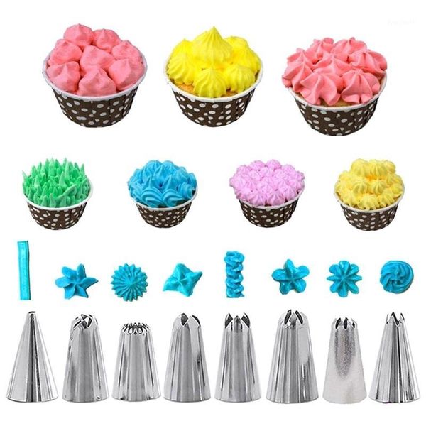 

20 pcs cake baking decorating kit set piping tips nozzles tool1