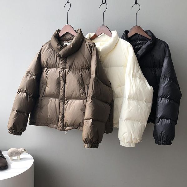 

women's down & parkas winter korean style women jacket 2021 loose thick bread casual warm coat, Black