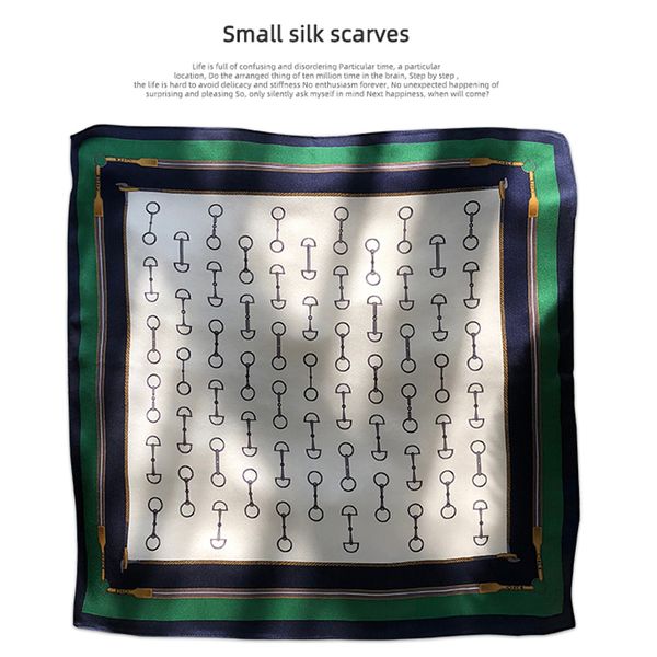 

french style small square for women autumn and winter korean version, 100% silk decorative scarves, Blue;gray