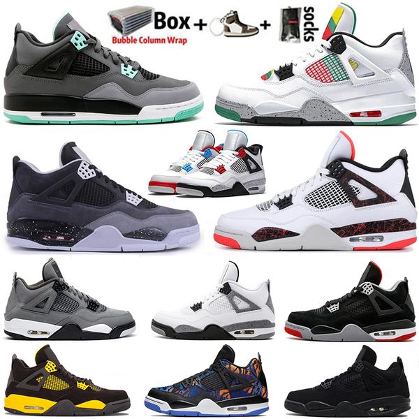 

2020 big size 13 high 4 4s black cat bred mens basketball shoes designer jumpman thunder silt red mens trainers womens sports sneakers