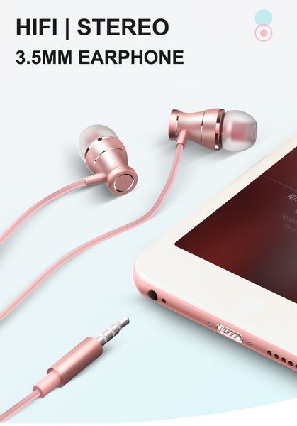 

metal magnetic earphones 3.5mm in ear headphone hifi stereo headset universal for samsung galaxy s10 s9 huawei p30 mate 40