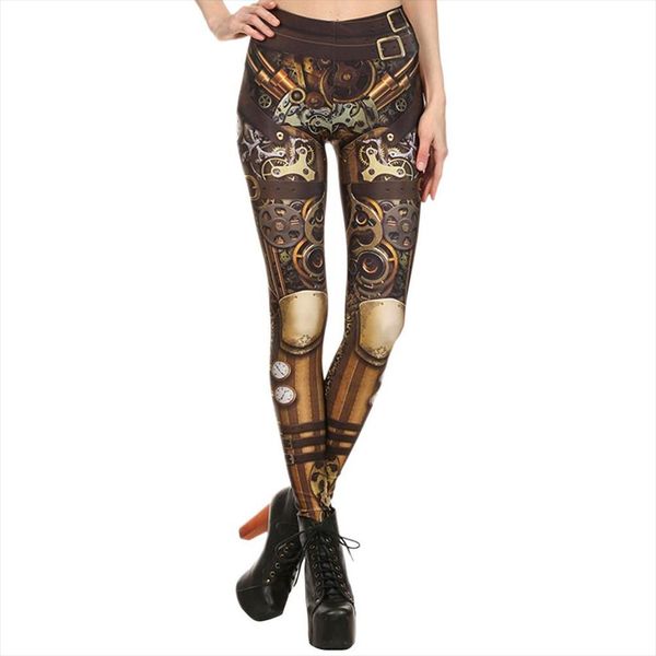 

women leggings steampunk comic cosplay print gothic strerchy skinny pants leggings sweatpants trousers clothes tdh, Black