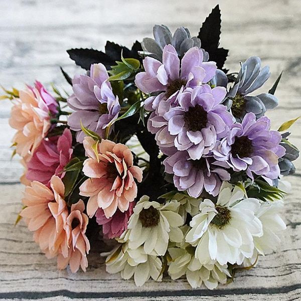 

10 head / 1 bundle silk daisy bridal bouquet christmas home wedding new year decoration fake plant sunflower artificial flower1