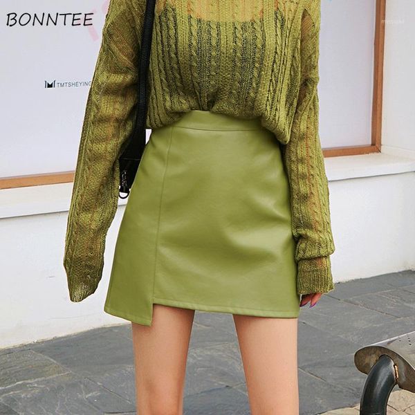 

skirts women slim a-line ulzzang vintage trendy ladies empire skirt all-match summer mini simple solid soft girls street1, Black