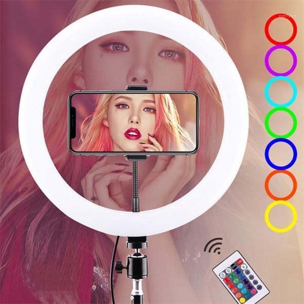 

flash heads rgb ring light lamp 10 inch selfie with remote control1