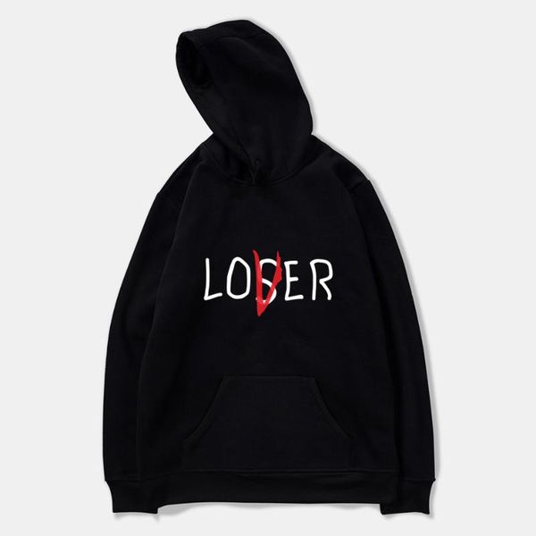 

hoody loser lover it inspired hoodies casual sweatshirts movie it losers club hooded full aikooki, Black