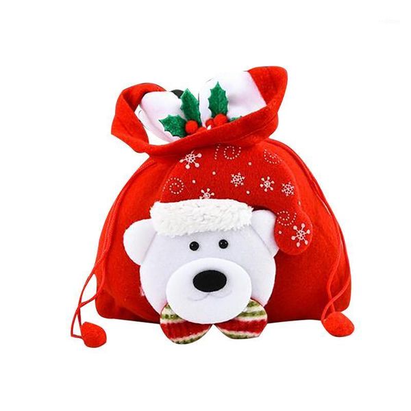 

cartoon christmas candy drawstring bag christmas apple bag decorated santa claus gift snowman gift1