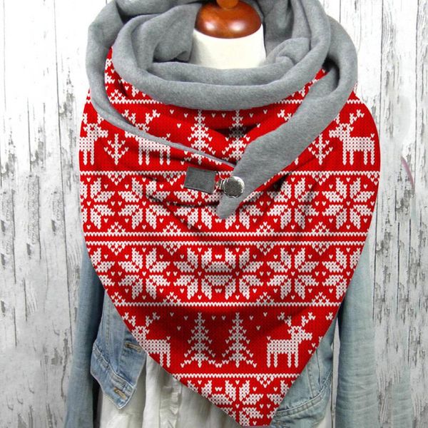 

fashion winter women christmas print button soft wrap casual warm scarves shawls spring neck bandana hijabs stoles, Blue;gray