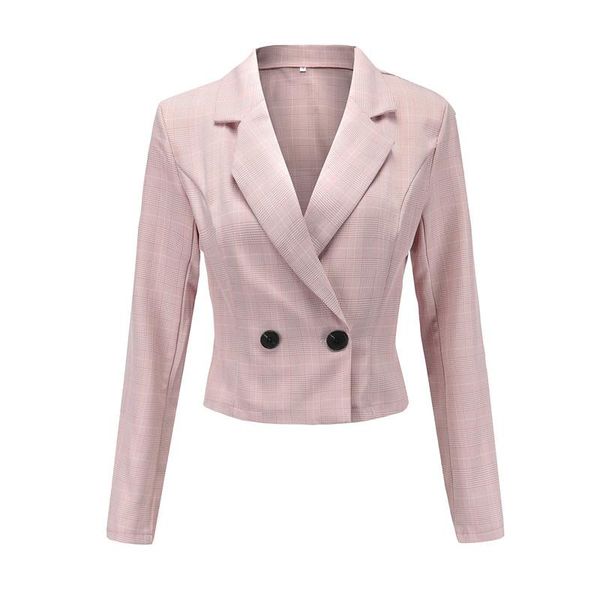 

women's suits & blazers hiawatha autumn short jacket women plaid long sleeve blazer casual slim office lady bl035, White;black