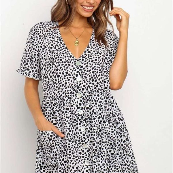 

leopard print deep v-neck short sve drs, Black;gray