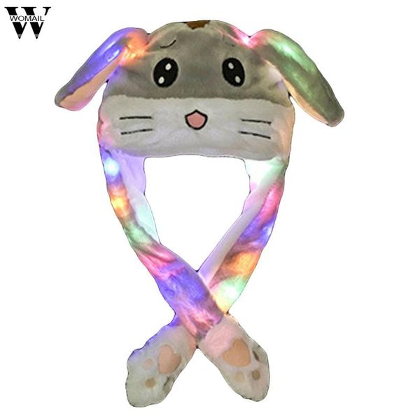 

berets winter hat cute keep warm light cartoon plush ears will move novelty cap d26, Blue;gray