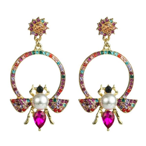 

colorful crystal drop earrings for women novelty butterfly charm dangle earrings trendy statement jewelry party ear accessories, Silver