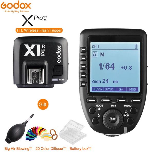 

godox xpro-s/c/nl 2.4g wireless high speed sync x system trigger + godox x1r-s/c/n receiver for cameras