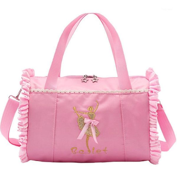 

ballet dance backpacks for girl children pink crossbody bag large capacity sport yoga handbags1, Black;red