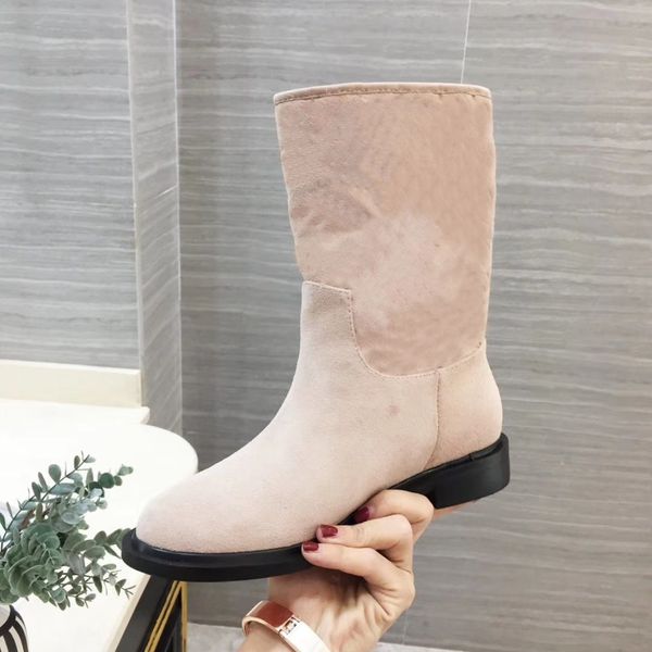 

breezy flat ankle boot 2020 latest autumn and winter catwalk new women's short boots breezy flat ankle boots deerskin and velvet warm b, Black
