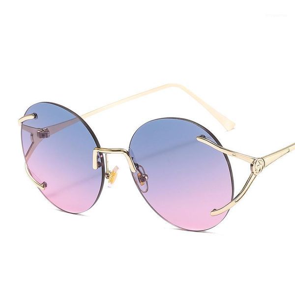 

2020 brand design fashion lady round sunglasses women vintage gradient eyewear oversized sun glasses for female uv4001, White;black