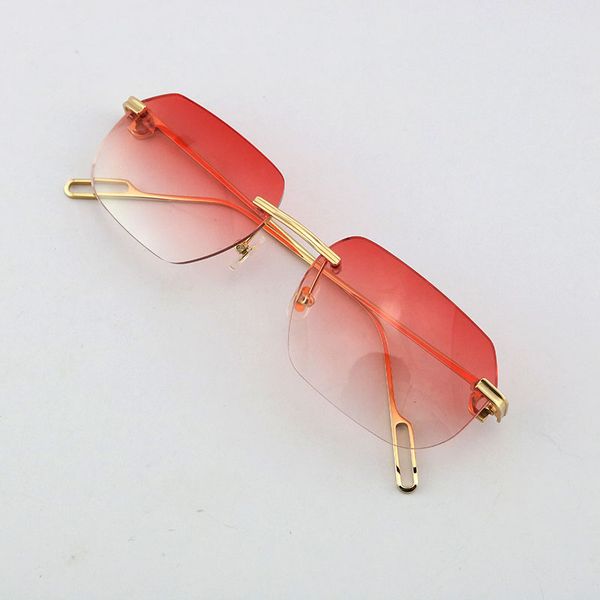 

fashion metal selling sunglasses protection rimless 18k gold male and female sun shield retro design eyeglasses frames men, White;black