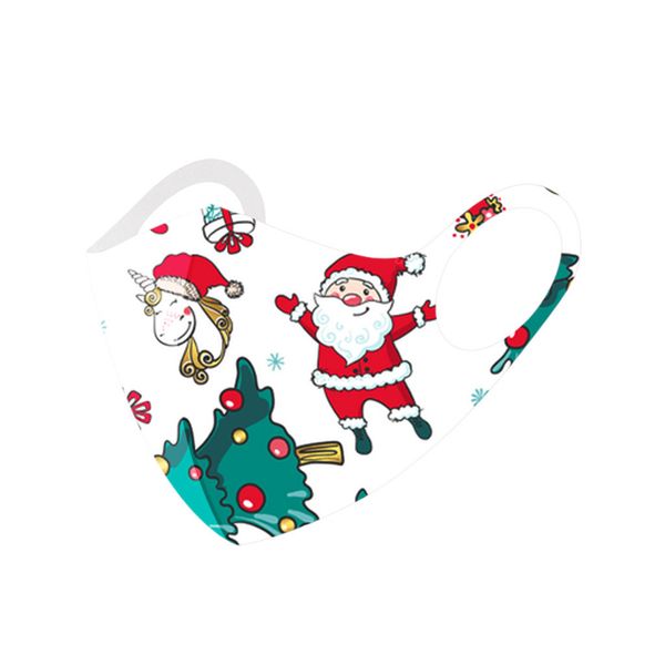 

new fashion santa claus printed christmas children 1pc adjustable windproof reusable face mask dustproof breathable masque