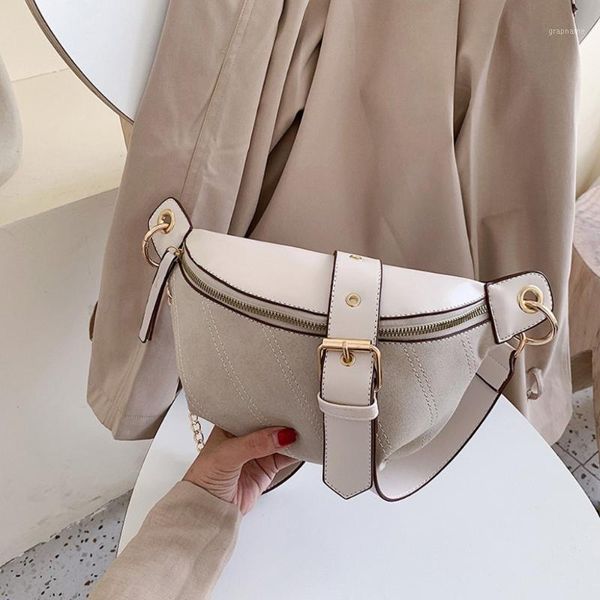 

2020 new fashion chain banana waist bag new brand belt bag women waist pack pu leather chest belly1