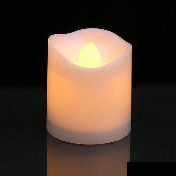 

12pcs flameless led candle flicker light lamp decoration electric battery -powered candles yellow tea light pa bbythb bdesports