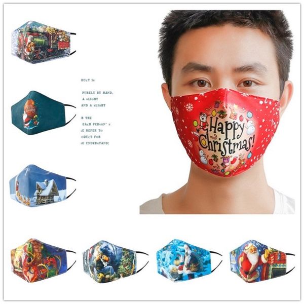 

2020 new christmas 3d printed cotton mask designer winter warm and dustproof fashion breathable and washable fashion mask