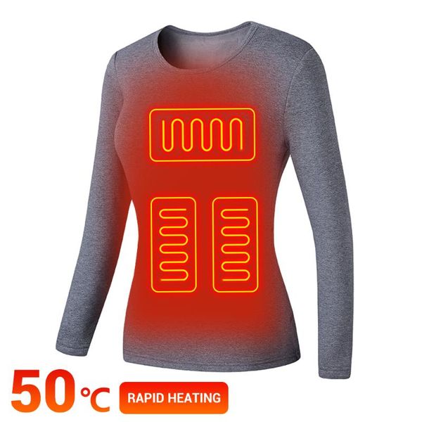 

heated jacket electric usb battery powered women's ski suit for women fleece thermal underwear winter jacket suit heating