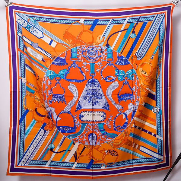 

twill silk women scarf 130*130cm euro design dot colorful butterfly print square scarves gift large fashion shawl 201026, Blue;gray