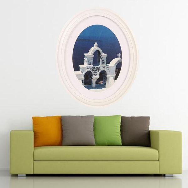 

frames 10 inch classic oval wood picture frame wall hanging decoration - send seamless nail and (white)