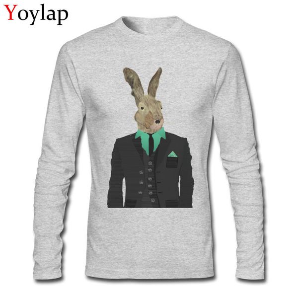 

new come mr. hare printed men tee shirt novelty design autumn winter long sleeve clothing pure t-shirt sport hooded sweatshirt hoodie