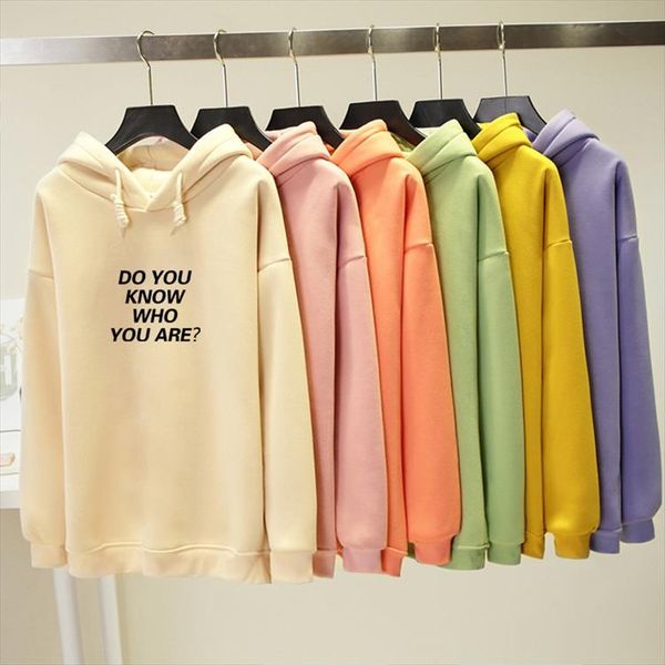 

do you know who you are funny letter print sweatshirt women 2020 fashion plus size feminino oversized hoodies tracksuit coat, Black