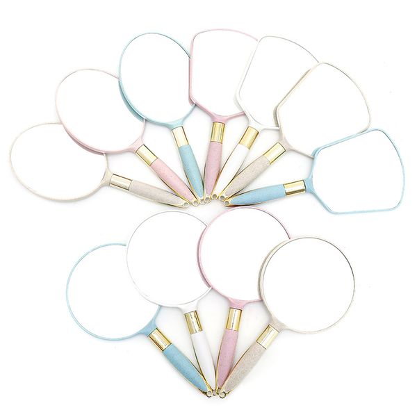 

cute pink makeup vanity mirror vintage mirrors with handle women round hand hold cosmetic mirrors high definition portable mirror