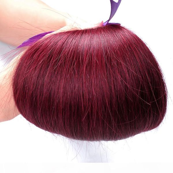 

peruvian straight hair bundles burgundy 99j red human hair weave extensions shinng star one piece non remy hair weaving can dye, Black