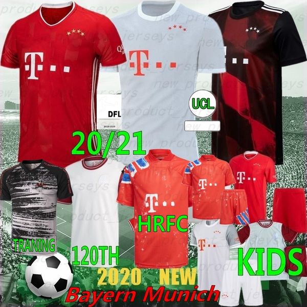 

thai 20/21 munich coutinho sane new soccer jersey lewandowski muller football shirts men kids kit 120th anniversary munche, Black;yellow