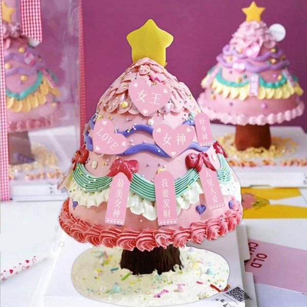 

7bqle baking celebrity ing tree adhesive paper decoration internet plug-in card cake cake baked card dwgue