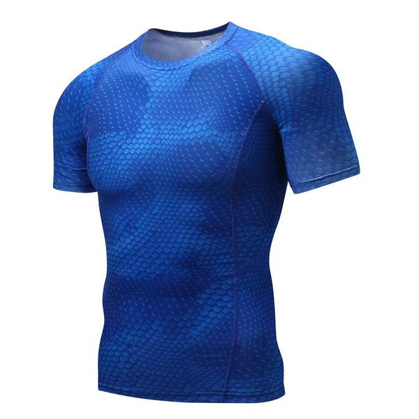 

lu-dragon short sleeve tights men's sports slim short sleeve t-shirt men's tights quick drying clothes breathable stretch training