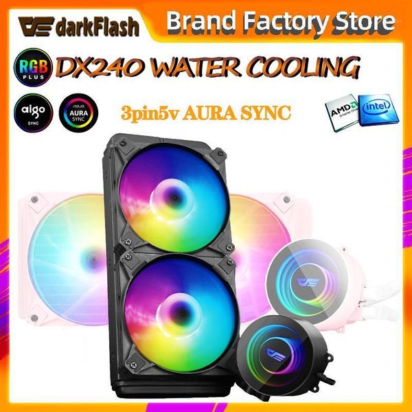 

aigo water cooling pc computer case cpu cooler argb fan aura sync water cooler heatsink radiator lga 2066/1155/2011/am3+/am4 amd1
