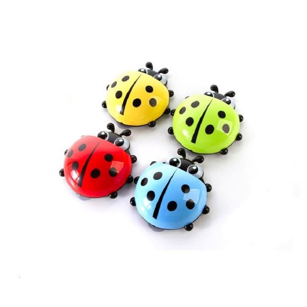 

animal kids holders hooks sucker lovely cartoon ladybug toothbrush wall suction bathroom sets cup tool wb0v