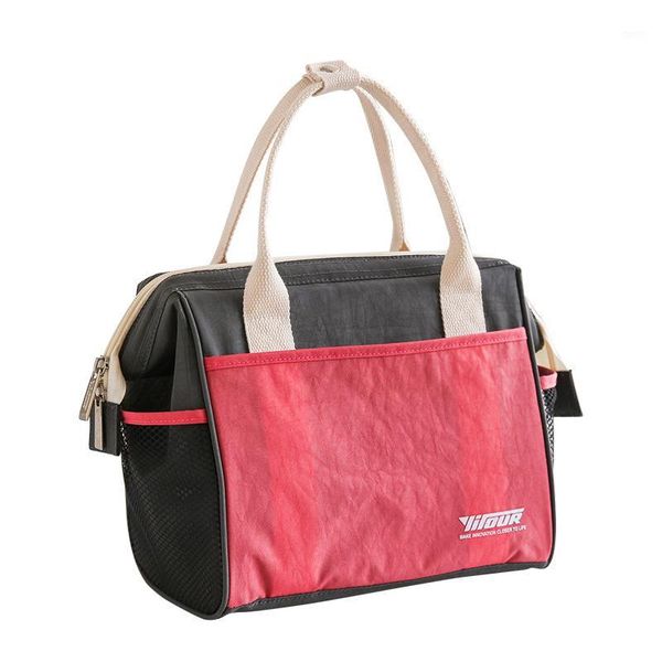 

new portable bento bag washed nylon cloth insulated bag grade rice for work1