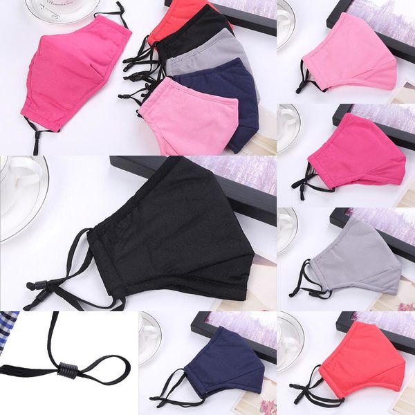 

reusable cotton face masks with filter pm2.5 mouth anti-dust fabric fliter mask washable drop ship 1 nr5qw