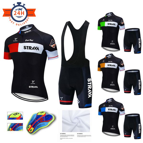 

cycling set new 2020 strava men cycling clothing mtb bike clothes breathable anti-uv road bicycle wear sports cycling jersey set c0123, Gray