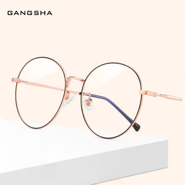 

gangsha retro round spectacles glasses frames men women eyeglasses oculos feminino optical glasses frame lenses women 11121, Black
