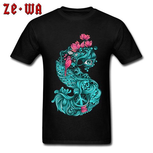

floral koi carp fish alphabet funny mens flower mermaid black faddish summer valentine's day gift sport hooded sweatshirt hoodie men t